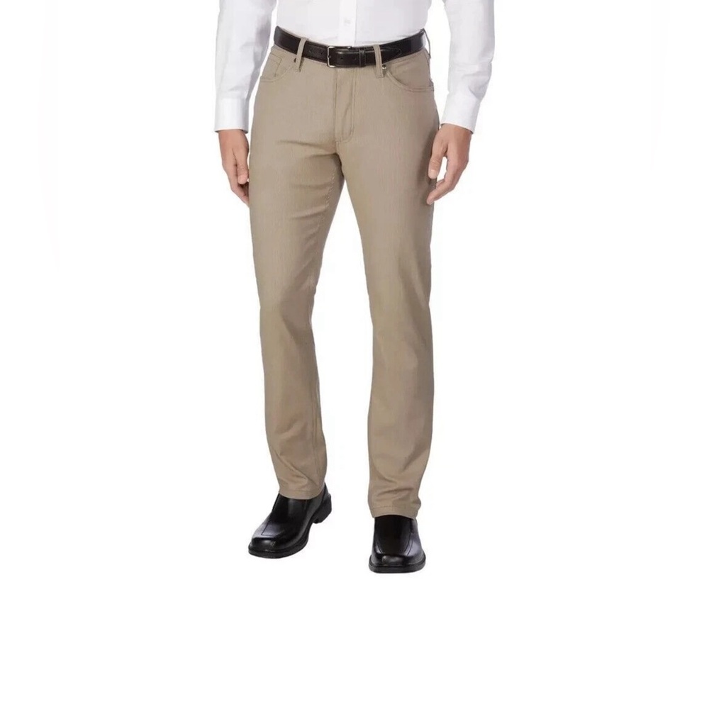 Urban Star Men's Stretch Relaxed Fit Straight Leg Pants Tan Size 34X29